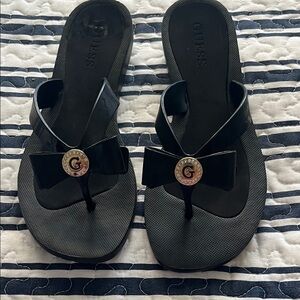 Guess Black Women's Sandals with Gold Accent